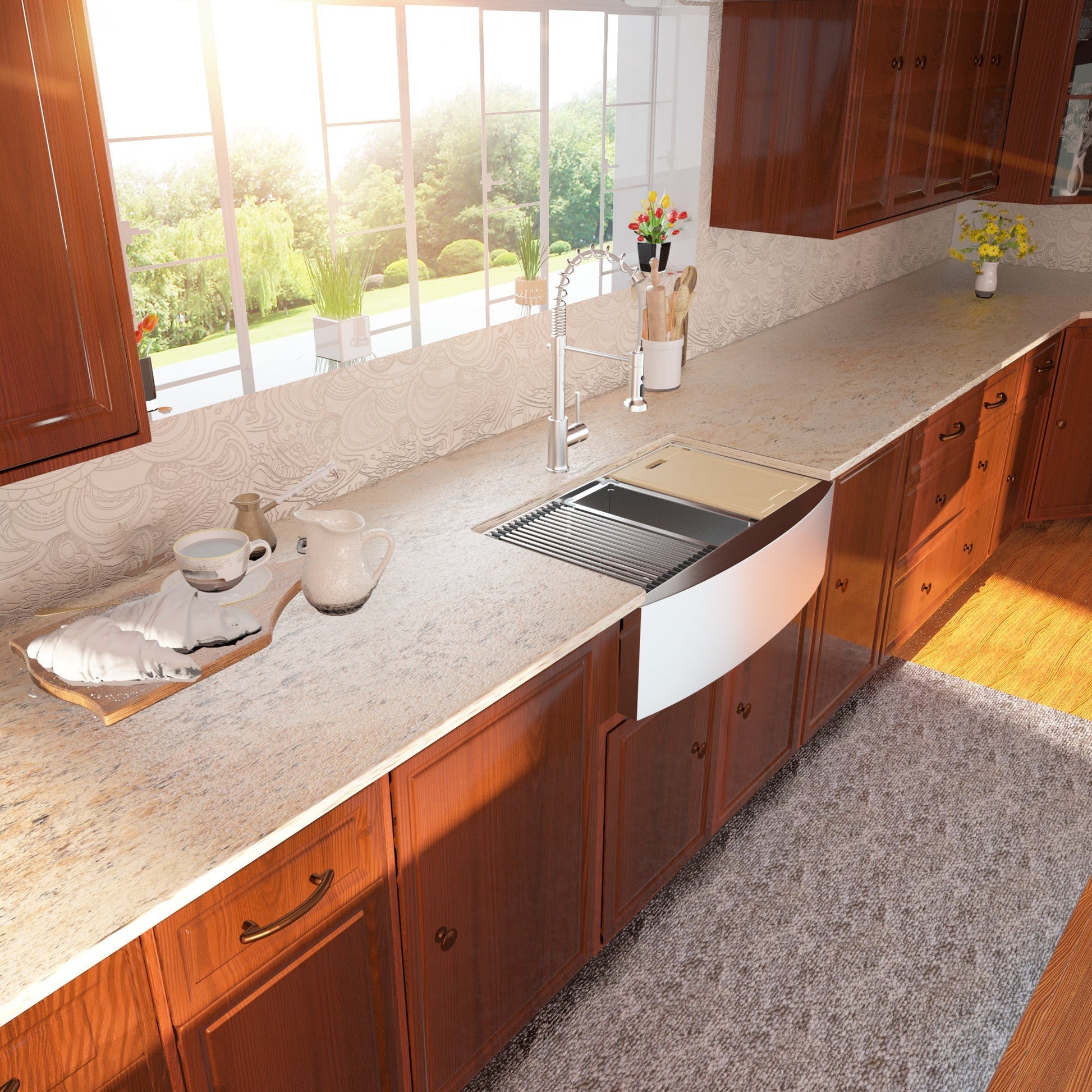 Lordear 33" Stainless Steel Single Bowl Apron Front Workstation Farmhouse Kitchen Sink  from Lordear