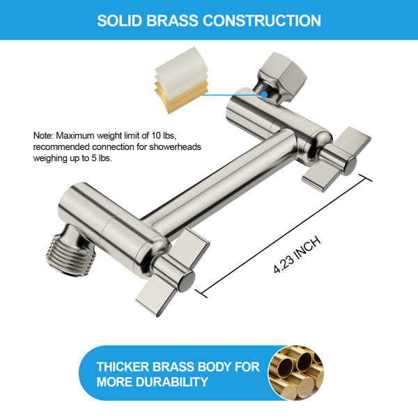 Lordear 4" Brass Adjustable Shower Head Extension Arm  from Lordear