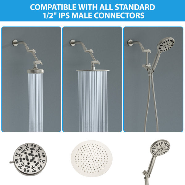 Lordear 4" Brass Adjustable Shower Head Extension Arm  from Lordear