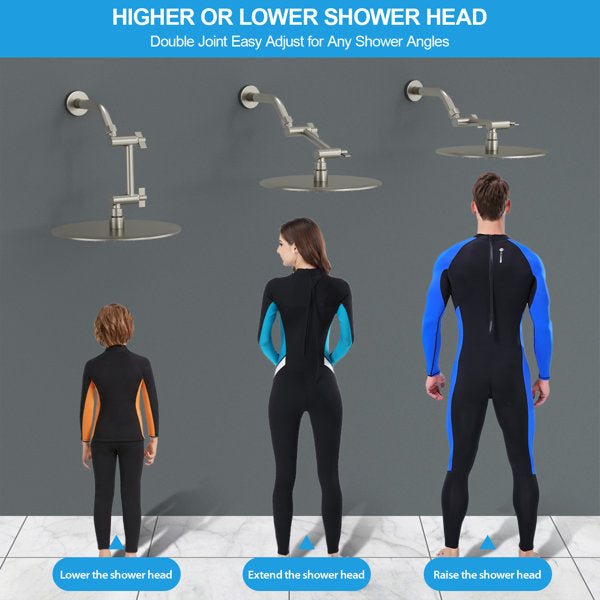 Lordear 4" Brass Adjustable Shower Head Extension Arm  from Lordear