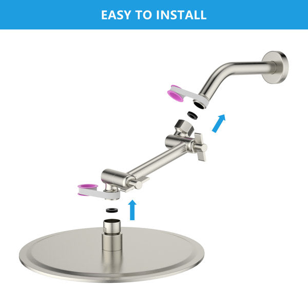 Lordear 4" Brass Adjustable Shower Head Extension Arm  from Lordear
