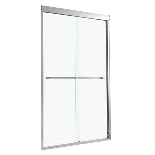Lordear 48" W X 76" H Tempered Glass Nickel Semi-Frameless Bypass Sliding Clear Shower Door  from Lordear