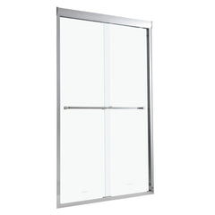 Lordear 48" W X 76" H Tempered Glass Nickel Semi-Frameless Bypass Sliding Clear Shower Door  from Lordear
