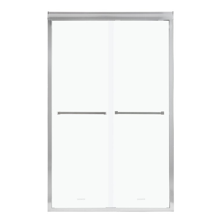 48" W X 76" H Nickel Semi-Frameless Bypass Sliding Shower Door  from Lordear