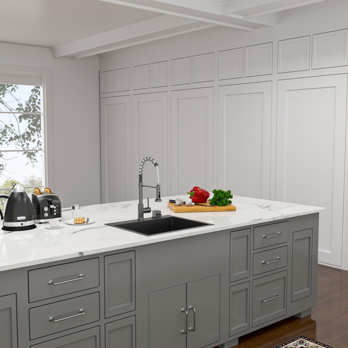 Lordear 25" x 22" Stainless Steel Drop In Gunmetal Black Single Bowl Kitchen Sink  from Lordear