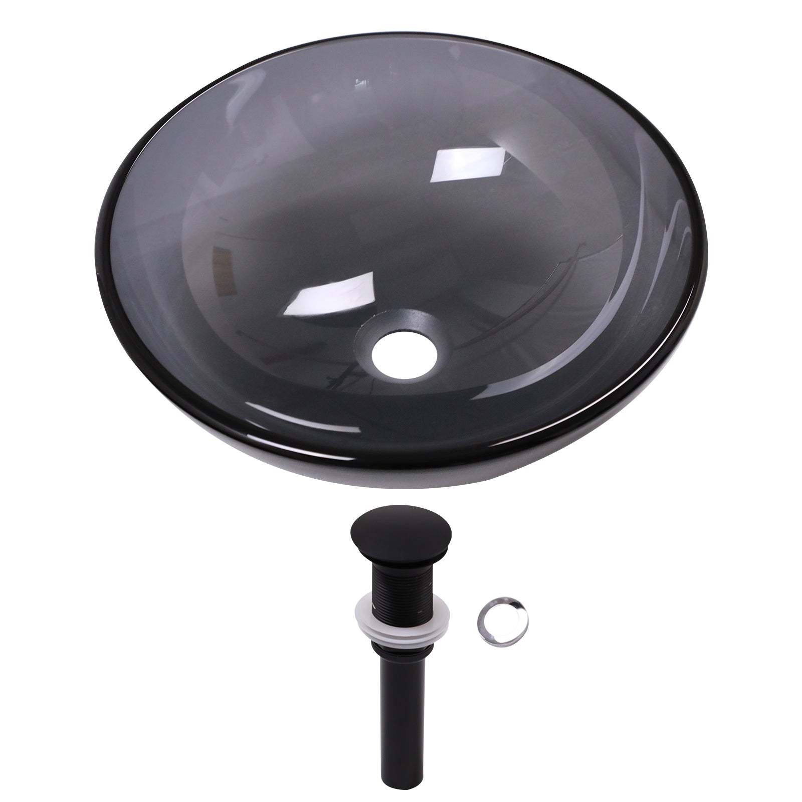 Lordear 16" x 16" Tempered Glass Vessel Bathroom Sink with Pop up Drain  from Lordear