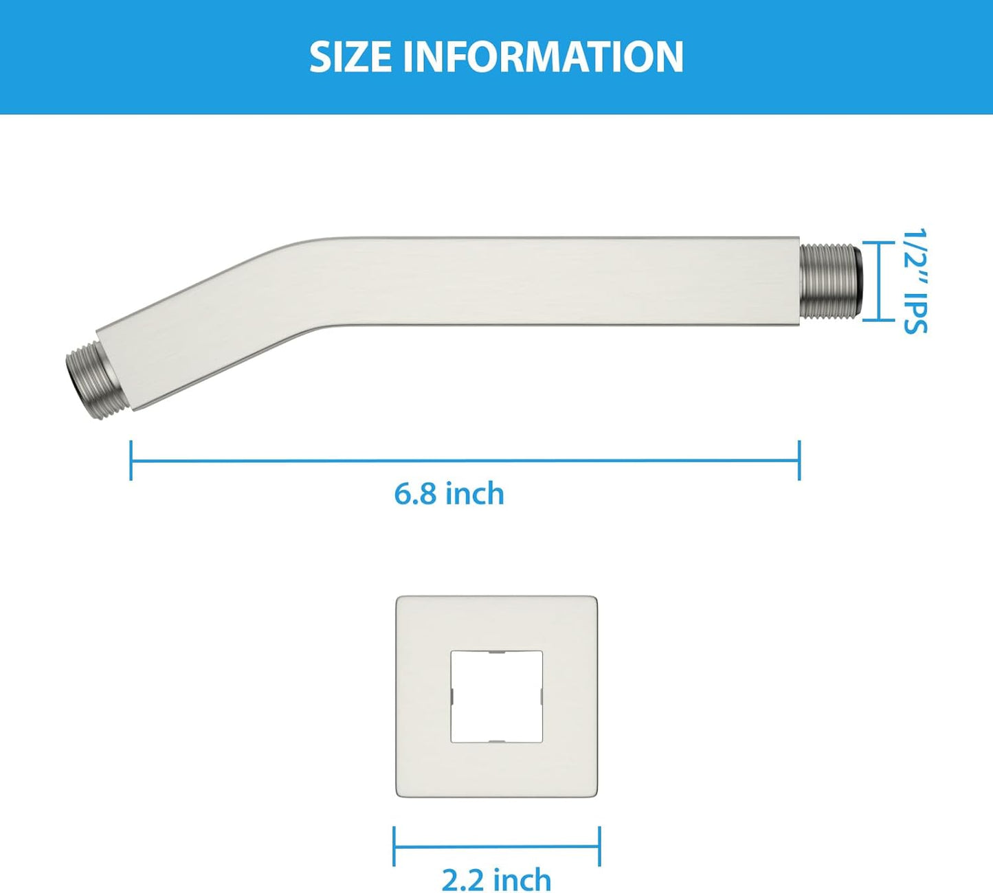 Lordear 6" Stainless Steel Wall Mounted Rain Shower Head Extension Shower Arm  from Lordear