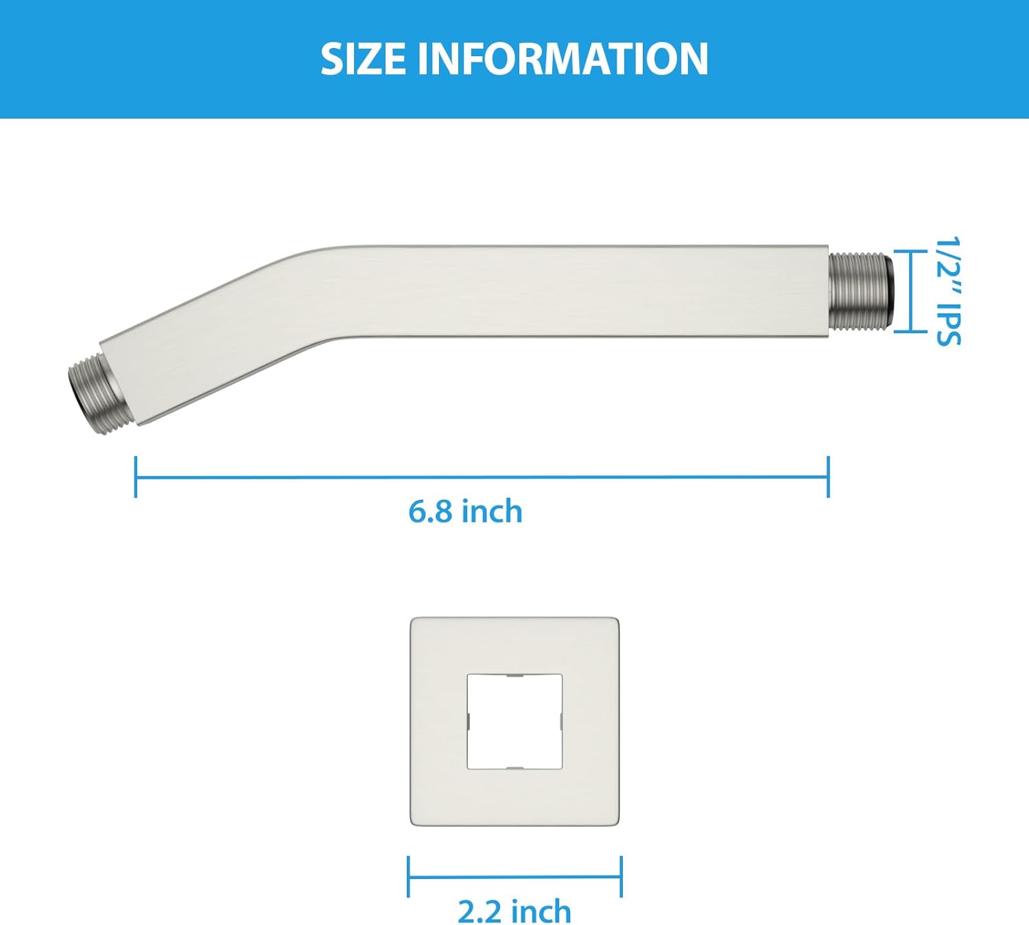 Lordear 6" Stainless Steel Wall Mounted Rain Shower Head Extension Shower Arm  from Lordear
