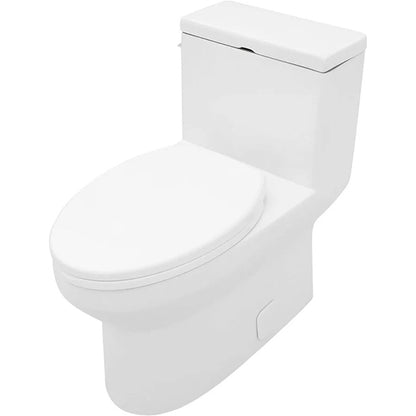 Lordear One Piece Elongated Toilet with Comfort Soft Seat Single Flush 1.28 GPF White Ceramic 12in  Rough-In for Bathroom  from Lordear