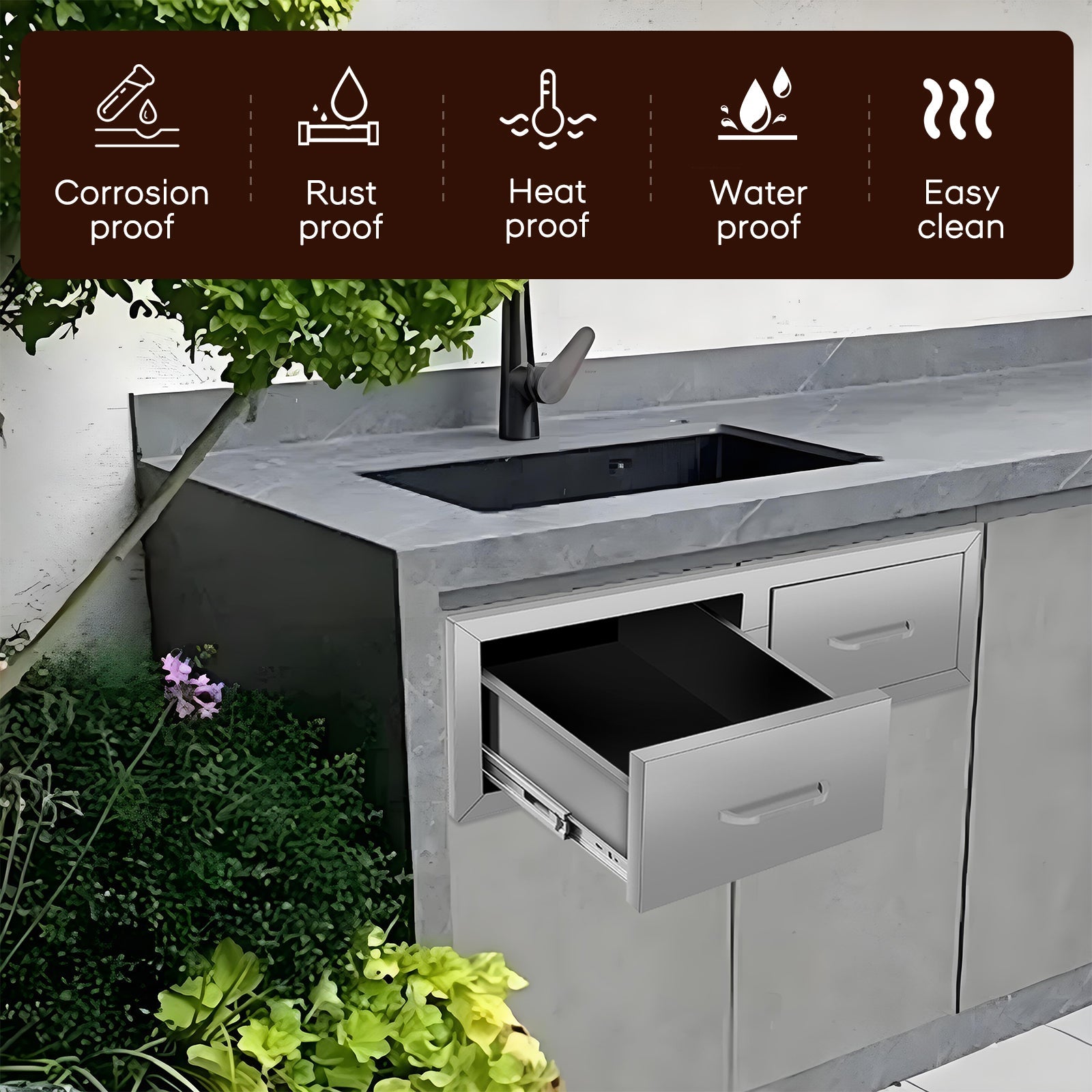 Double Drawer cabinets for outdoor kitchens or courtyards  from Lordear