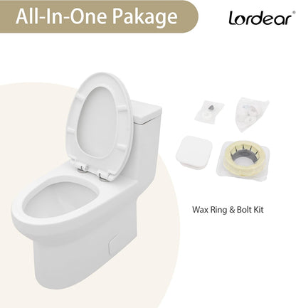 Lordear White Ceramic Floor Mounted Push Button One Piece Elongated Bidet Toilet with Comfort Soft Seat  from Lordear
