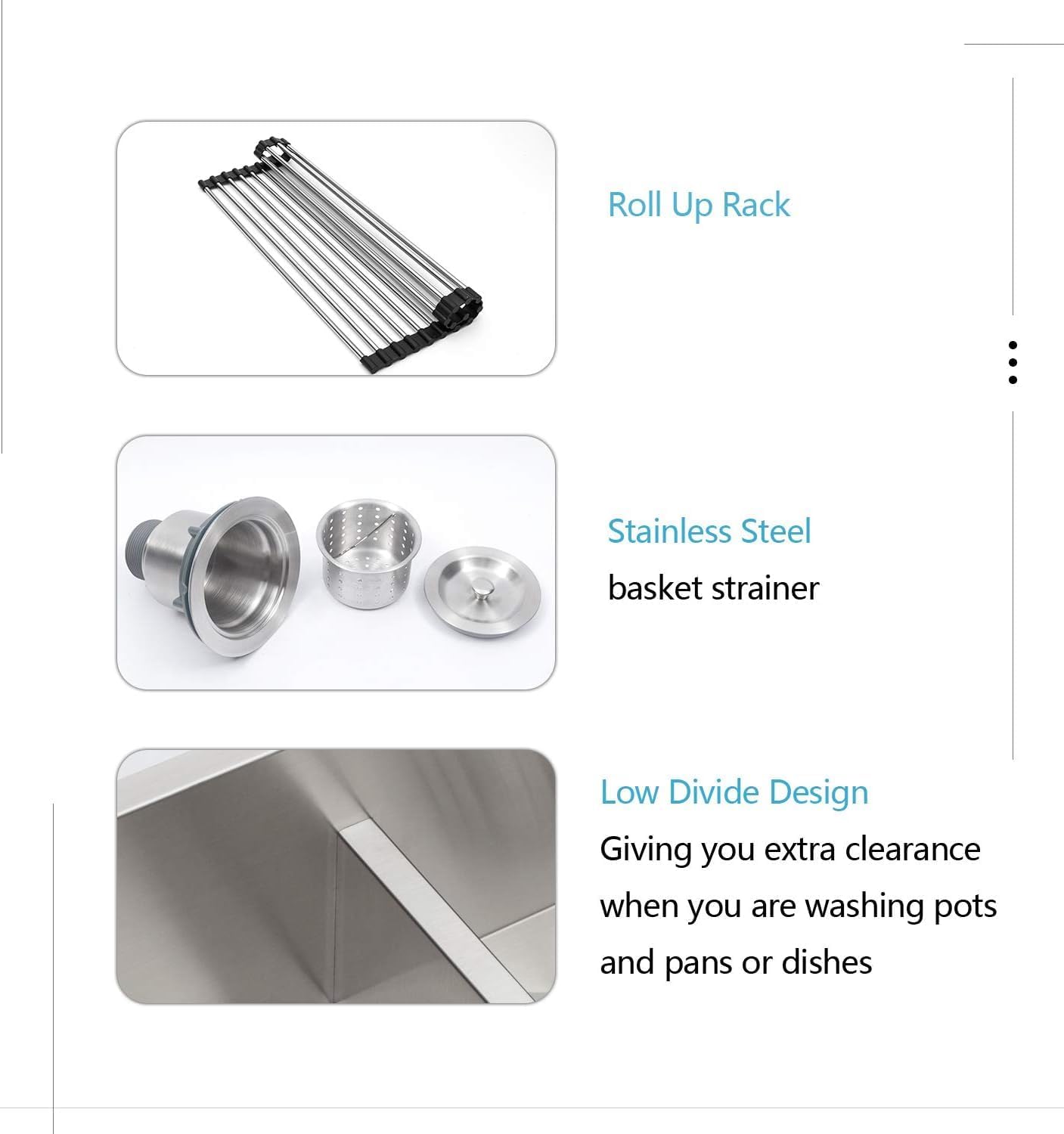 Lordear 36" Stainless Steel Undermount 50/50 Double Bowl Kitchen Sink  from Lordear
