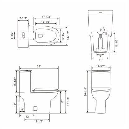 Lordear White Ceramic Elongated Floor One Piece Bidet Toilet  from Lordear