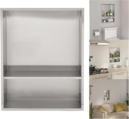 Lordear 21" x 17" Stainless Steel Rectangle Double Built-in Bathroom Niche  from Lordear