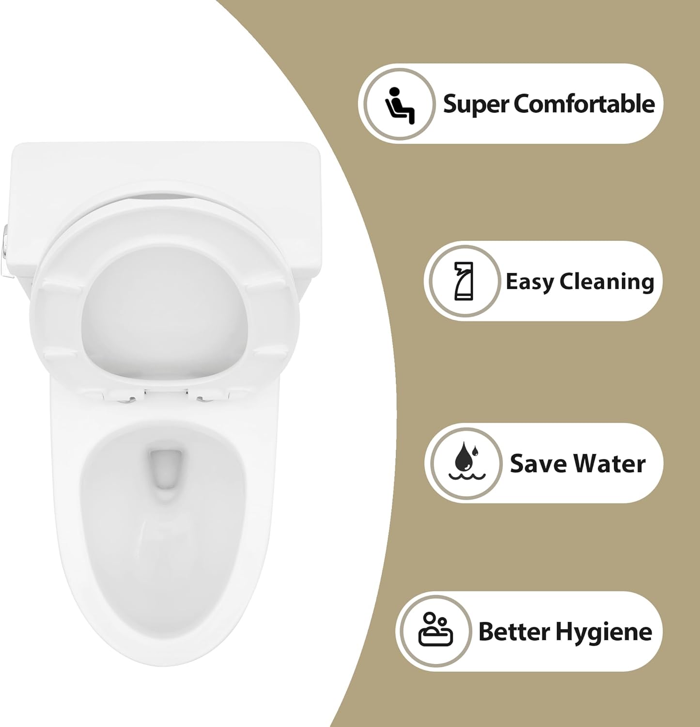 Lordear White Ceramic Floor Mounted Push Button One Piece Elongated Bidet Toilet with Comfort Soft Seat  from Lordear