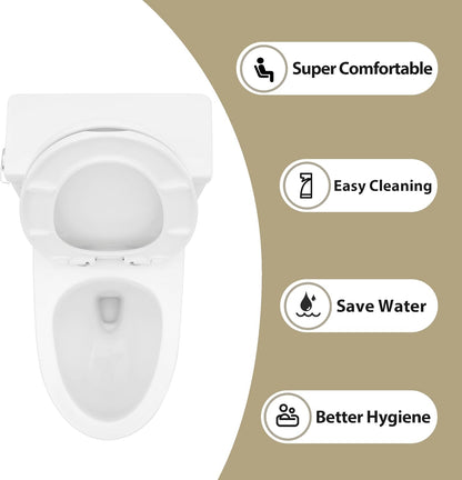 Lordear White Ceramic Floor Mounted Push Button One Piece Elongated Bidet Toilet with Comfort Soft Seat  from Lordear