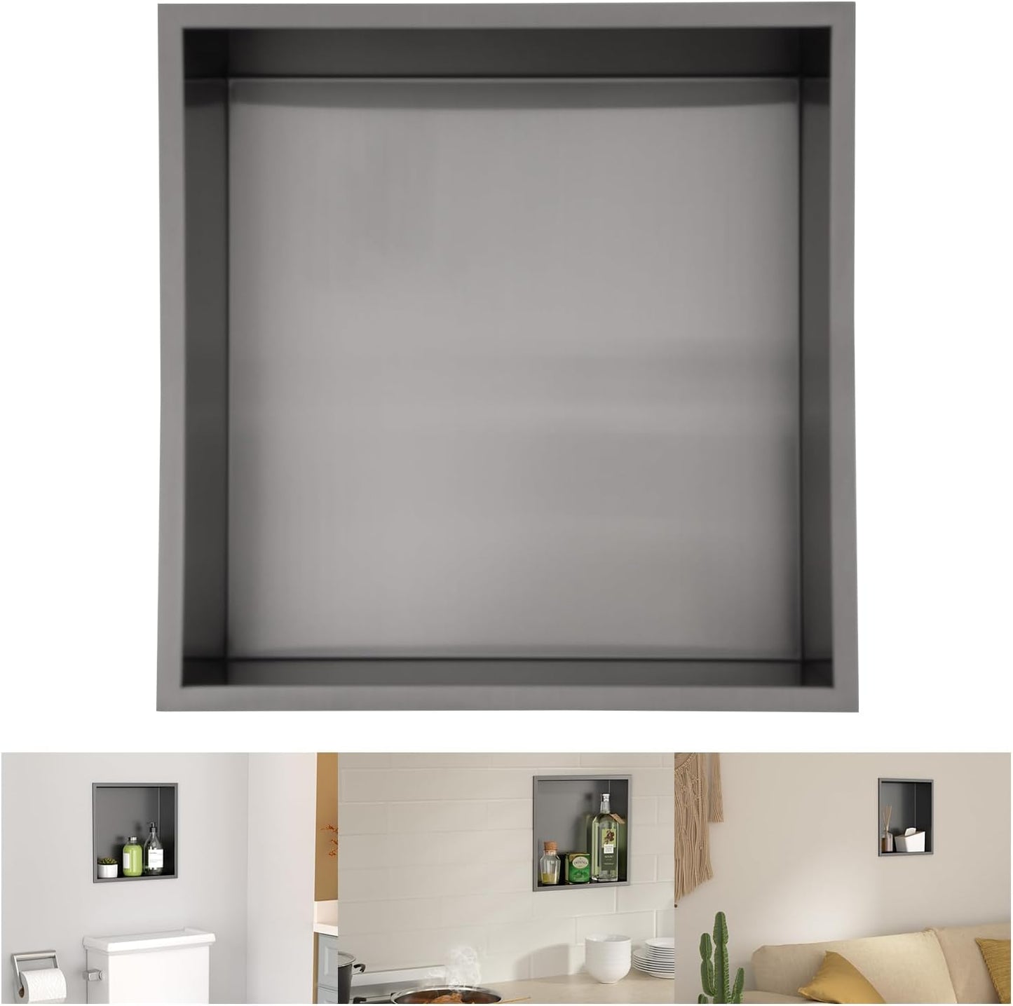 Lordear 12" x 12" Stainless Steel Bathroom Square Recessed Wall Niche  from Lordear
