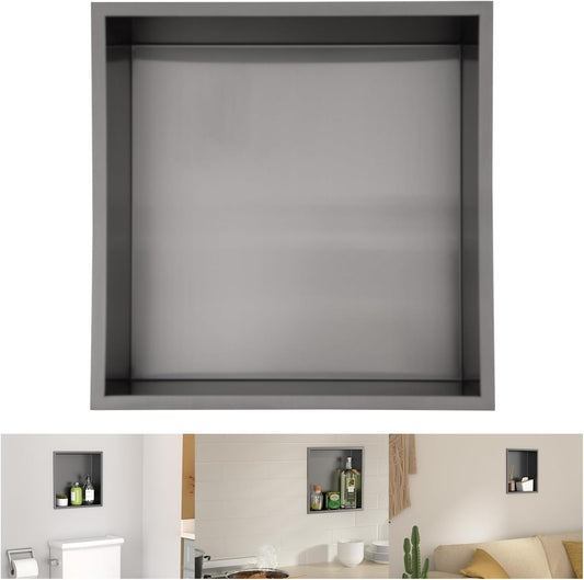 Lordear 12" x 12" Stainless Steel Bathroom Square Recessed Wall Niche  from Lordear