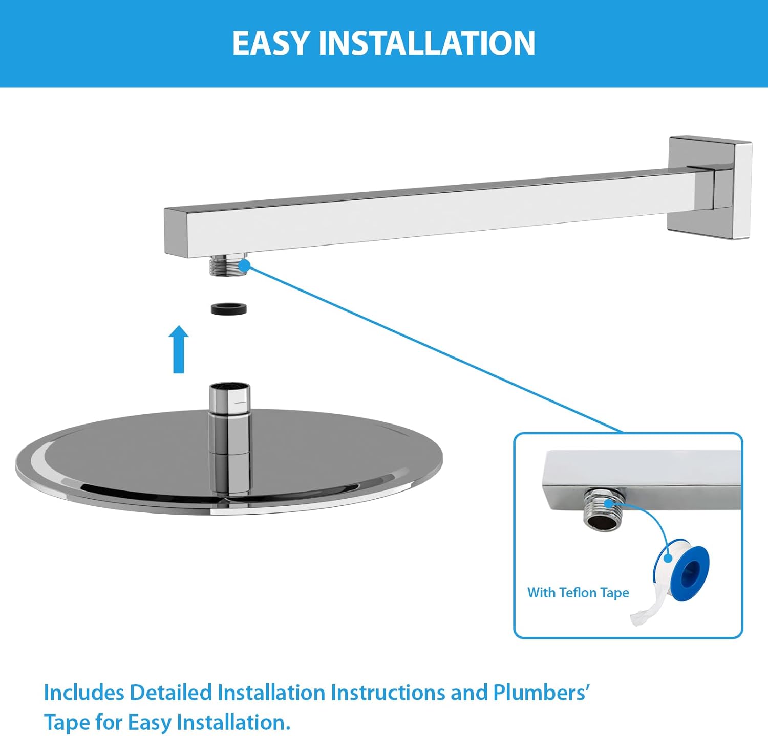 Lordear 16" Stainless Steel Wall Mounted Standpipe Shower Extension Arm  from Lordear