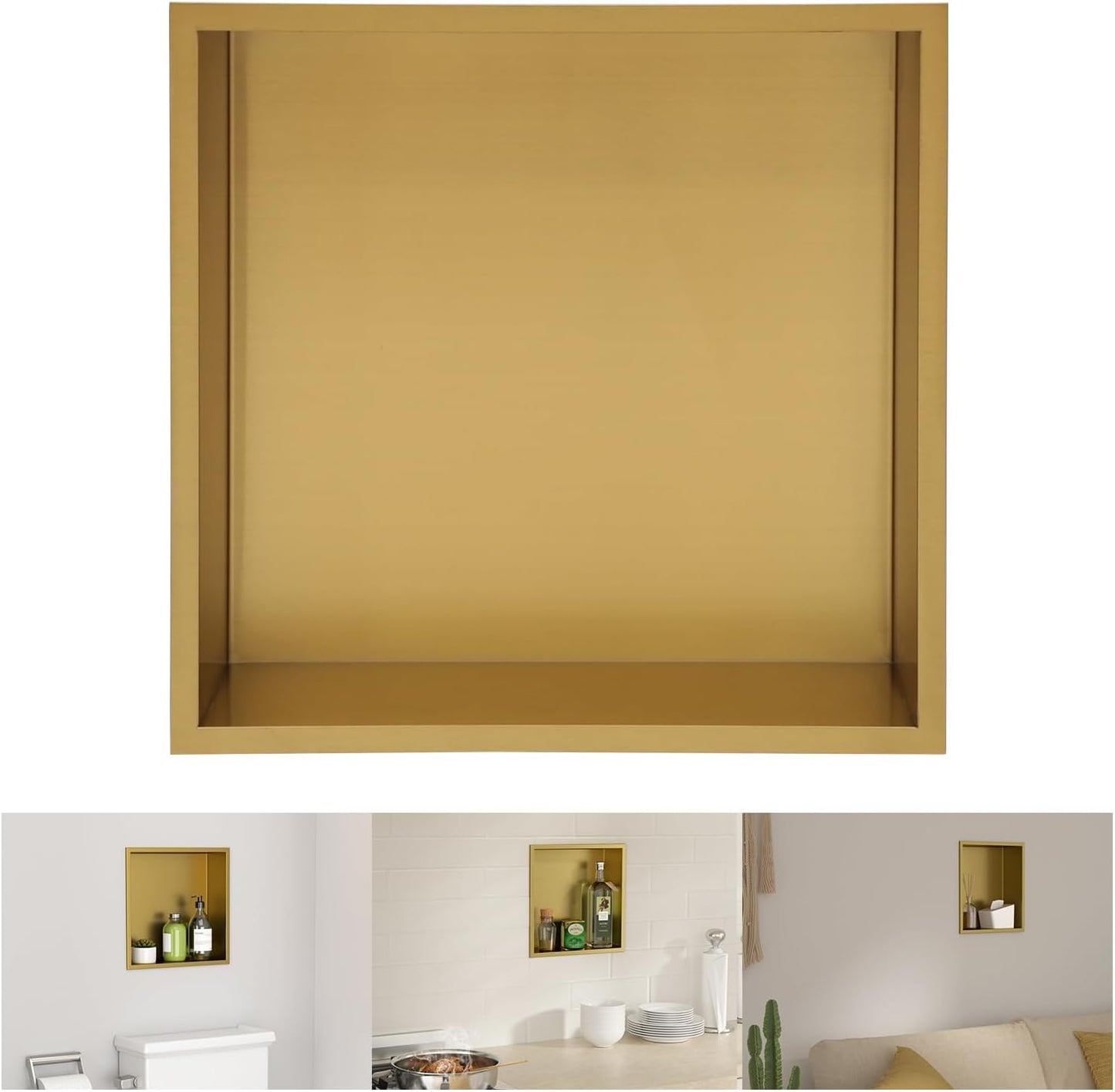 Lordear 12" x 12" Stainless Steel Bathroom Square Recessed Wall Niche  from Lordear