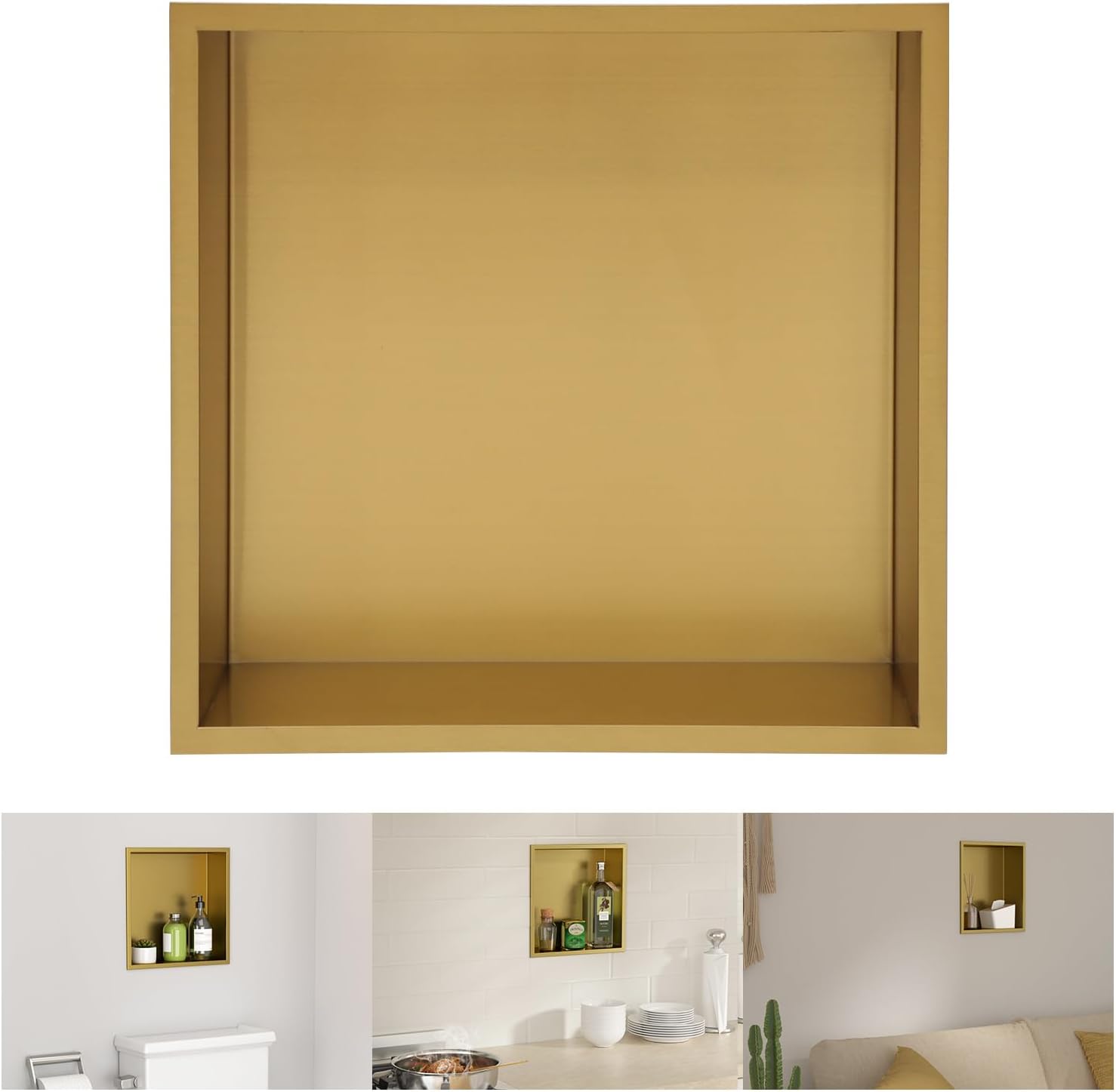 Lordear 12" x 12" Stainless Steel Bathroom Square Recessed Wall Niche  from Lordear