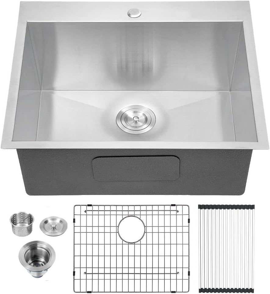Lordear Stainless Steel Drop-in Single Bowl Deep Laundry Utility Sink  from Lordear