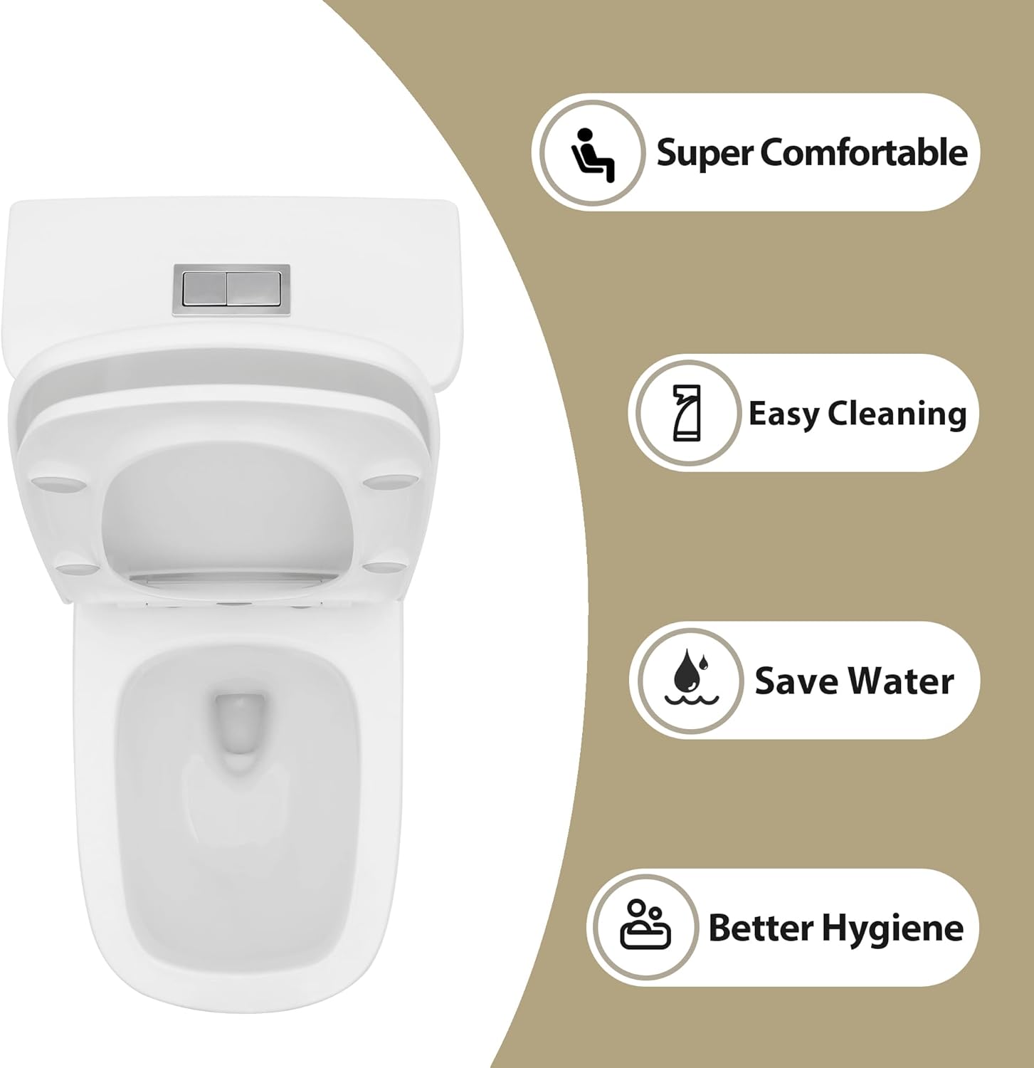 Lordear White Ceramic Elongated Floor One Piece Bidet Toilet with Comfortable Seat  from Lordear