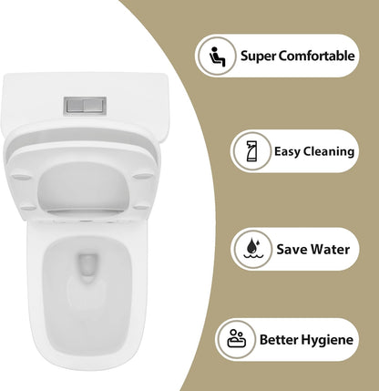 Lordear White Ceramic Elongated Floor One Piece Bidet Toilet with Comfortable Seat  from Lordear