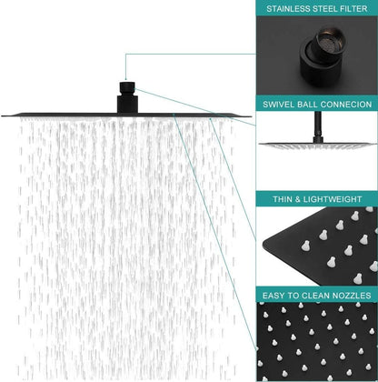 Lordear Stainless Steel High Pressure Square Rain Shower Head  from Lordear