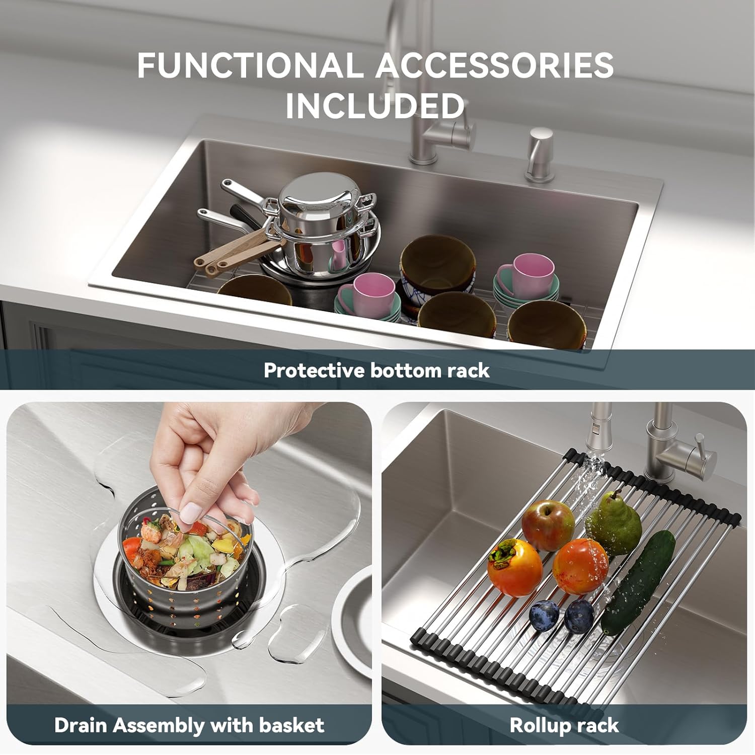 Lordear Stainless Steel Drop-In Single Bowl Kitchen Sink  from Lordear