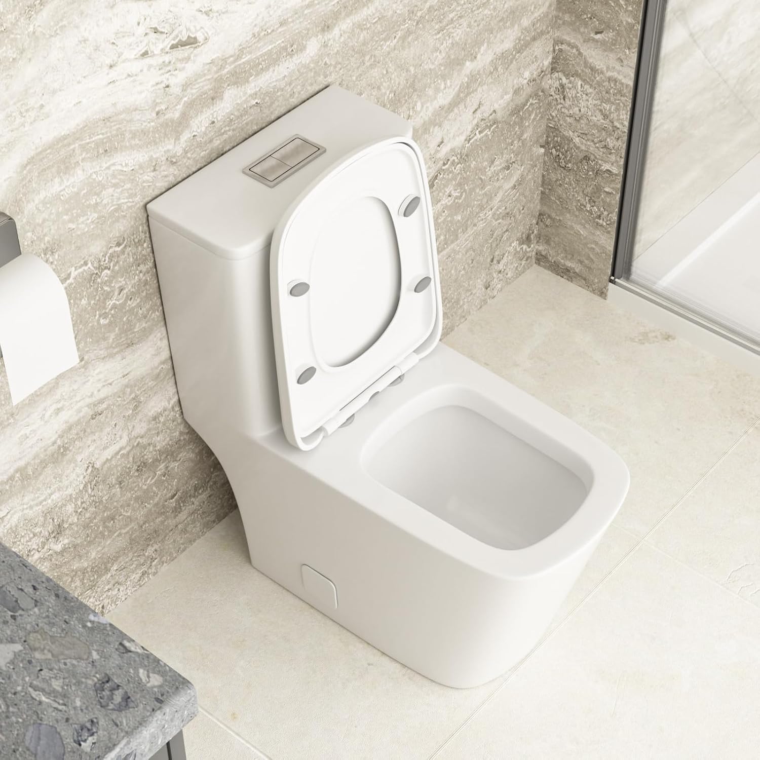 Lordear White Ceramic Elongated Floor One Piece Bidet Toilet with Comfortable Seat  from Lordear