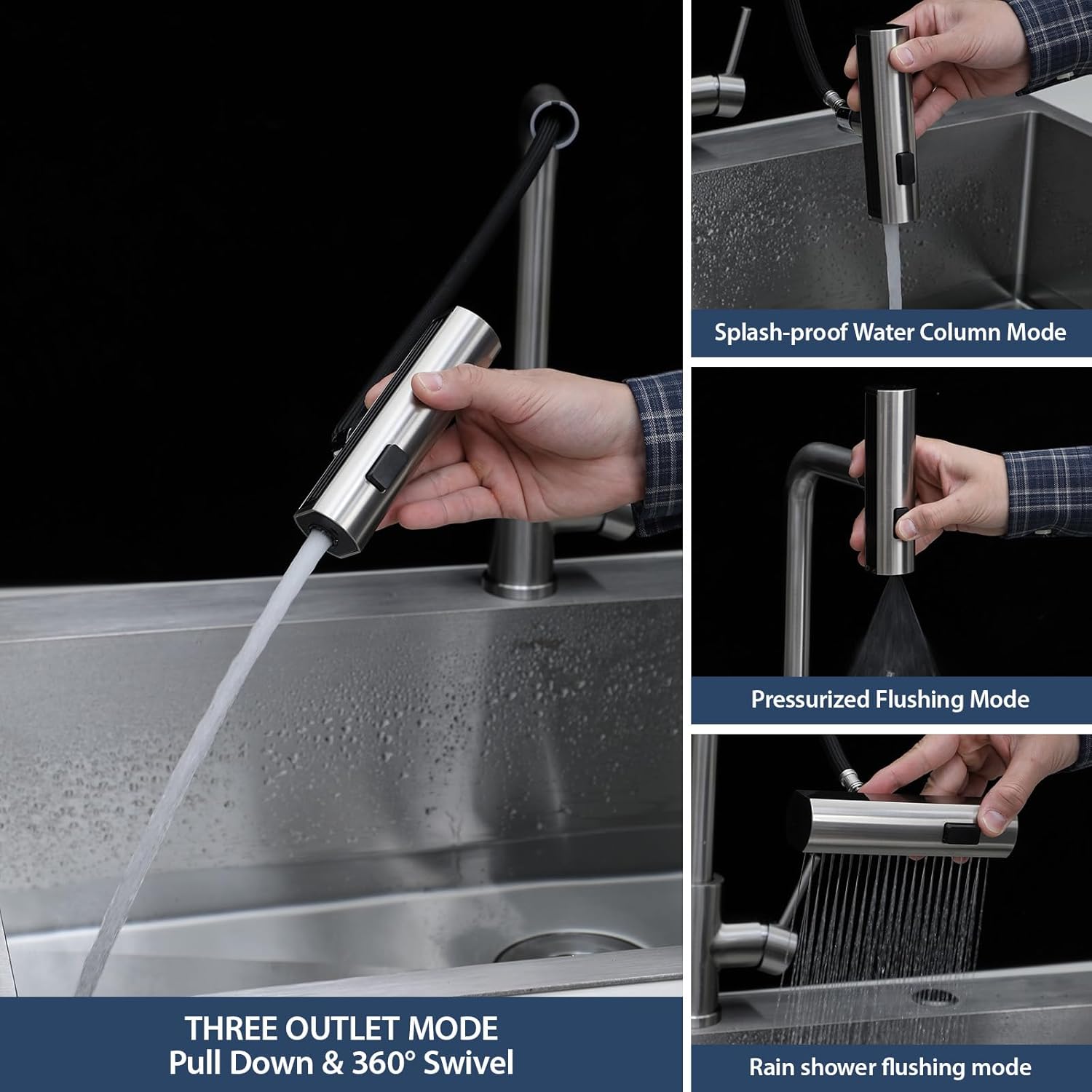 Lordear Drop In Outdoor Kitchen Sink Workstation with Pull-out Faucet 21'' x 20'' Bar Prep Sink 16 Gauge Stainless Steel Single Bowl Small Kitchen Camper Wet Bar Mobile Home RV Basin with Cover  from Lordear