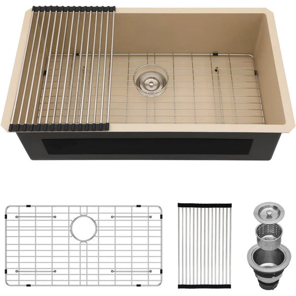 Lordear Stainless Steel Marble Coating Finish Undermount Single Bowl Kitchen Sink  from Lordear