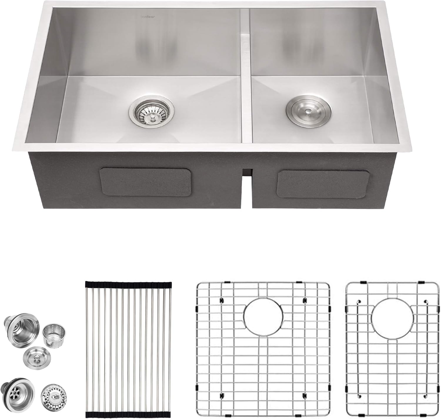 Lordear 28" Stainless Steel Double Bowl Undermount Low Divide Kitchen Sink  from Lordear