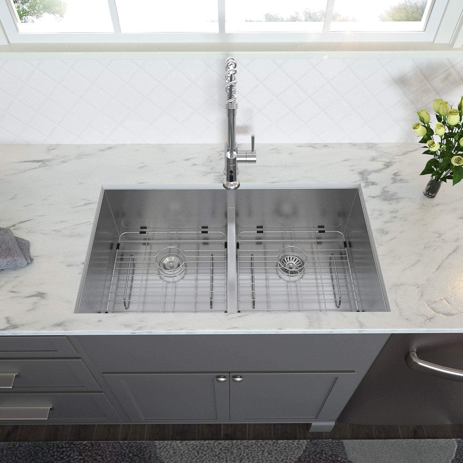 Lordear 36" Stainless Steel Undermount 50/50 Double Bowl Kitchen Sink  from Lordear