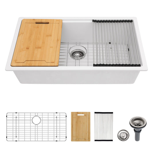 Lordear 32" Quartz Undermount Single Bowl Workstation Kitchen Sink  from Lordear