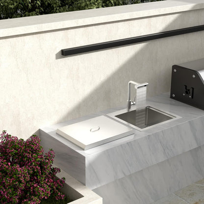 Lordear Drop In Outdoor Kitchen Sink Workstation with Pull-out Faucet 21'' x 20'' Bar Prep Sink 16 Gauge Stainless Steel Single Bowl Small Kitchen Camper Wet Bar Mobile Home RV Basin with Cover  from Lordear