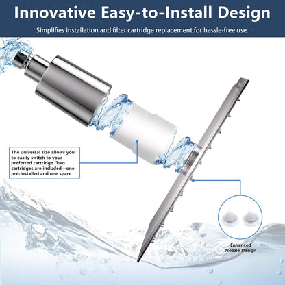 Lordear 8" Stainless Steel Square Wall Mounted Waterfall High Pressure Filtered Shower Head  from Lordear