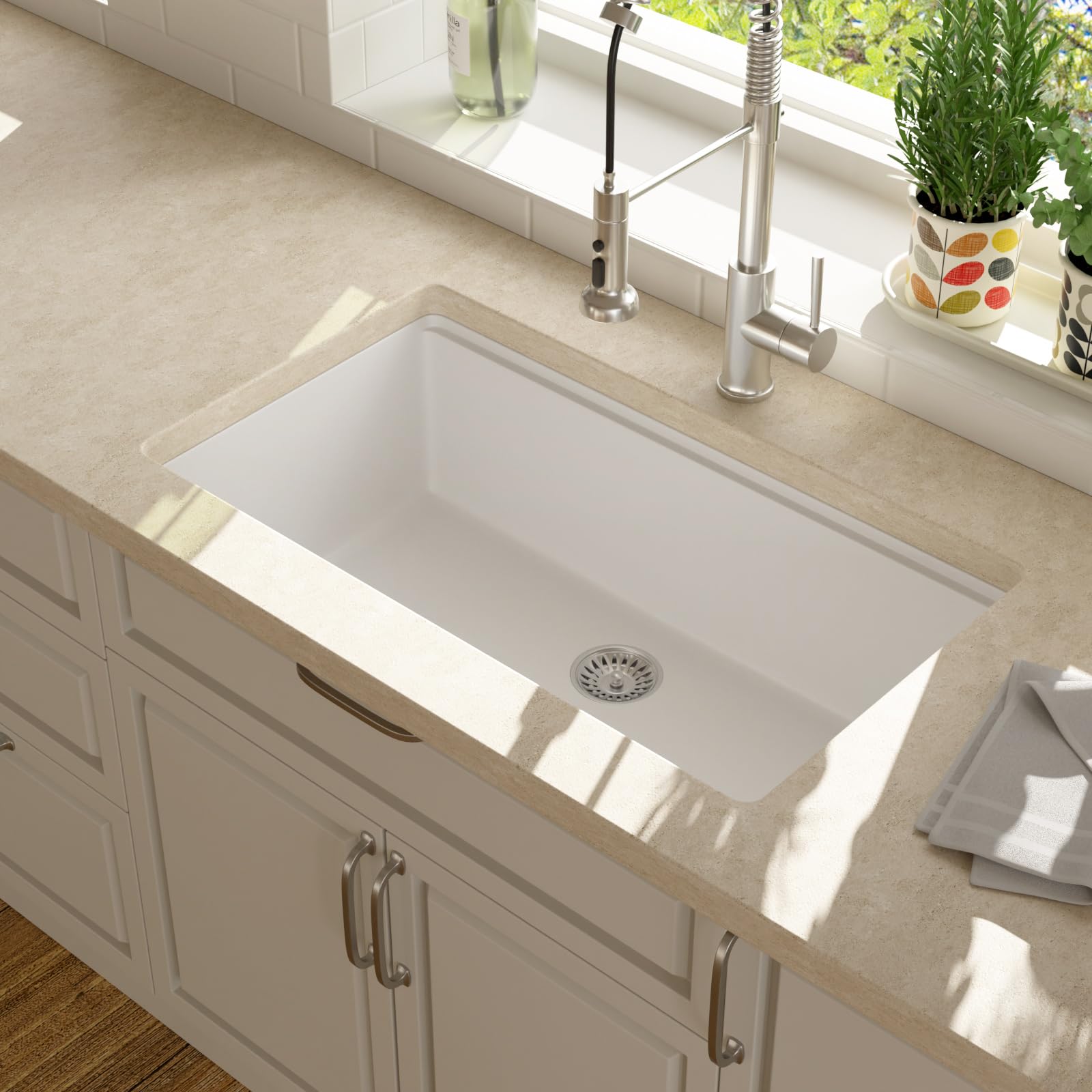 Lordear 32" Quartz Undermount Single Bowl Workstation Kitchen Sink  from Lordear