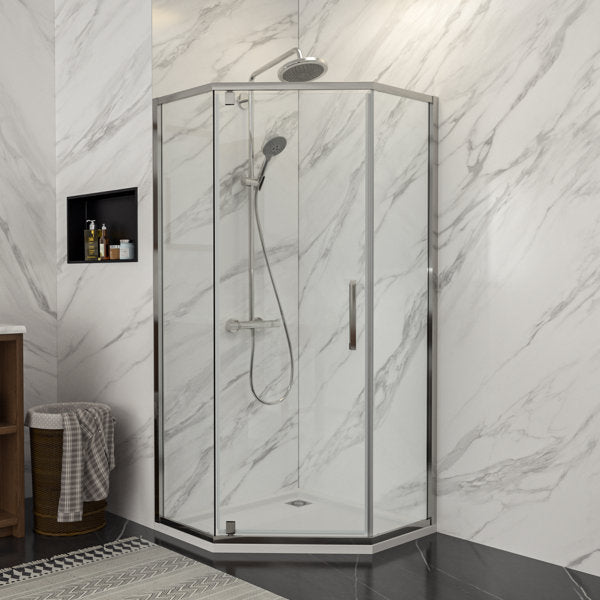 Lordear 72" Tempered Glass Frameless Corner Frame Shower Door  from Lordear