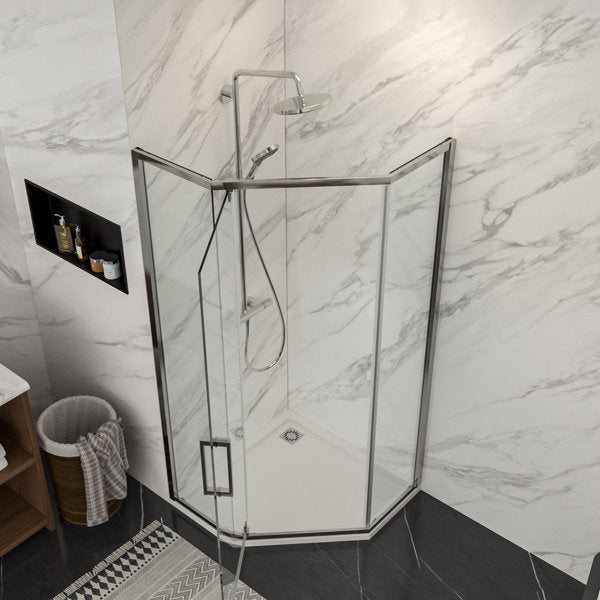 Lordear 72" Tempered Glass Frameless Corner Frame Shower Door  from Lordear