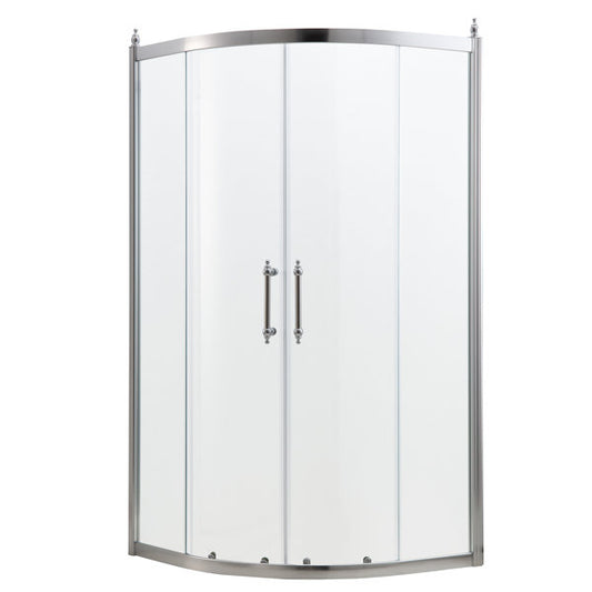 Lordear Tempered Glass Frameless Neo-Round Double Sliding Clear Bathroom Shower Door  from Lordear