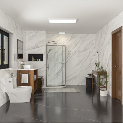 Lordear Tempered Glass Frameless Neo-Round Double Sliding Clear Bathroom Shower Door  from Lordear