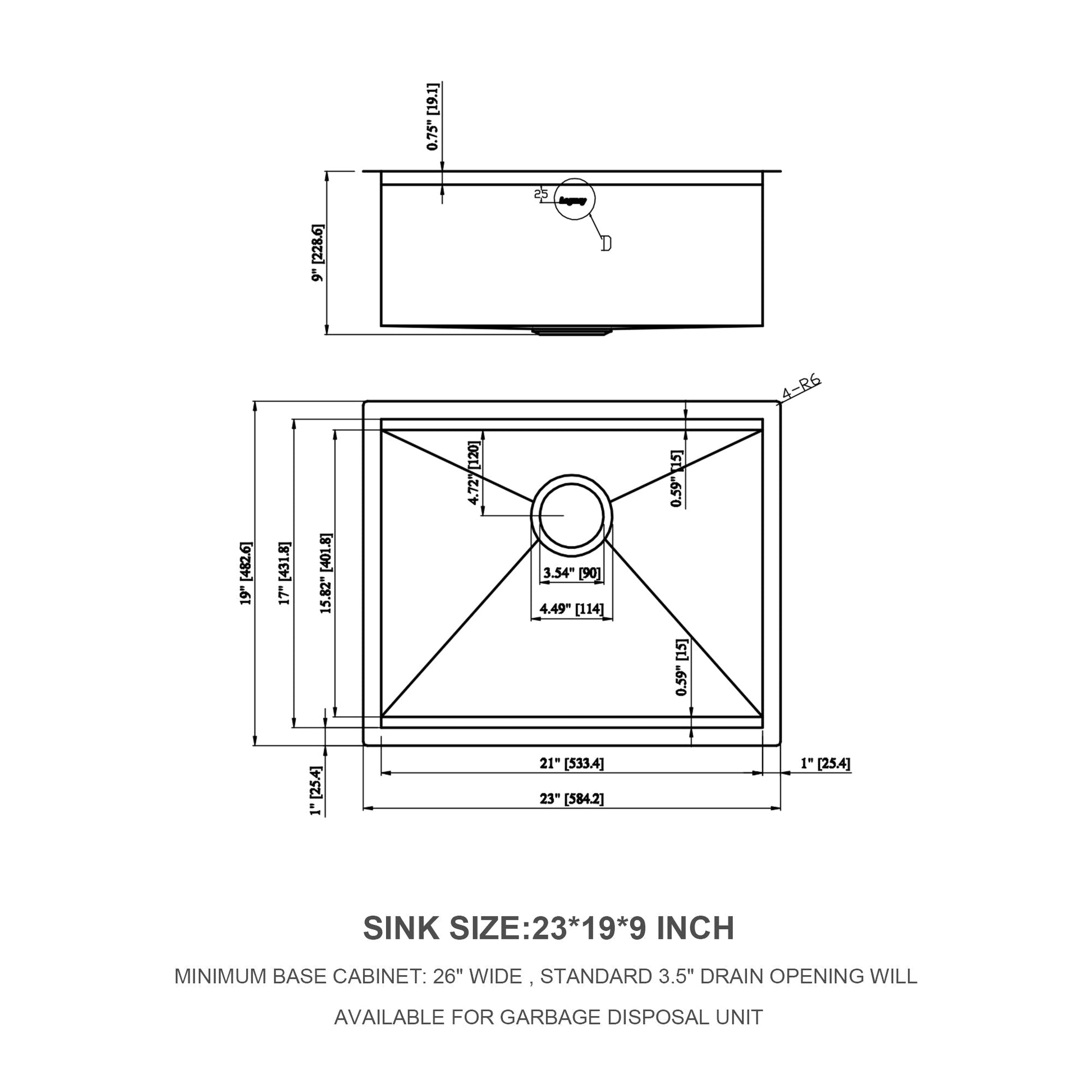 Lordear 23" Stainless Steel Undermount Single Bowl Workstation Kitchen Sink  from Lordear