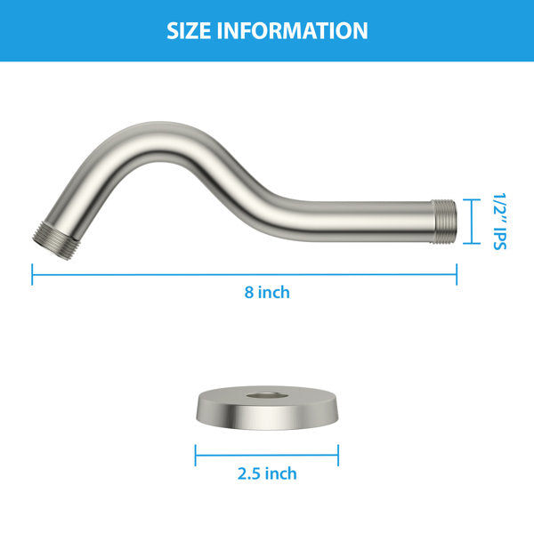 Lordear 8" Stainless Steel Wall Mounted Extension Shower Arm  from Lordear