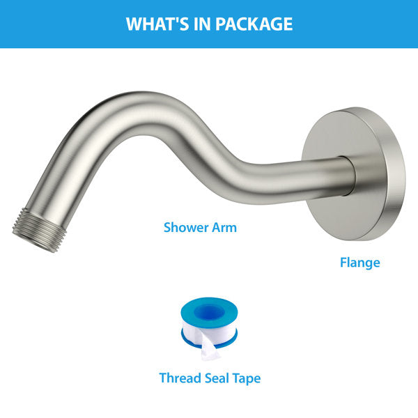 Lordear 8" Stainless Steel Wall Mounted Extension Shower Arm  from Lordear