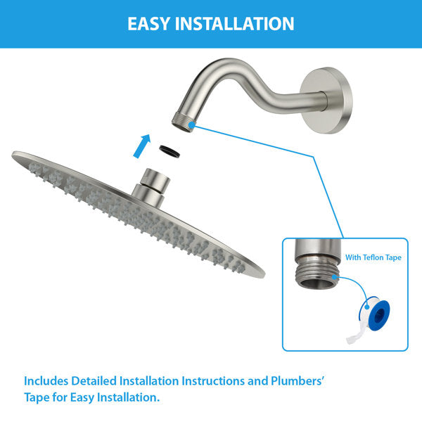 Lordear 8" Stainless Steel Wall Mounted Extension Shower Arm  from Lordear