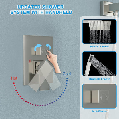 Lordear 16" Stainless steel Square Ceiling Mounted Rain Shower Head with Handheld Shower  from Lordear