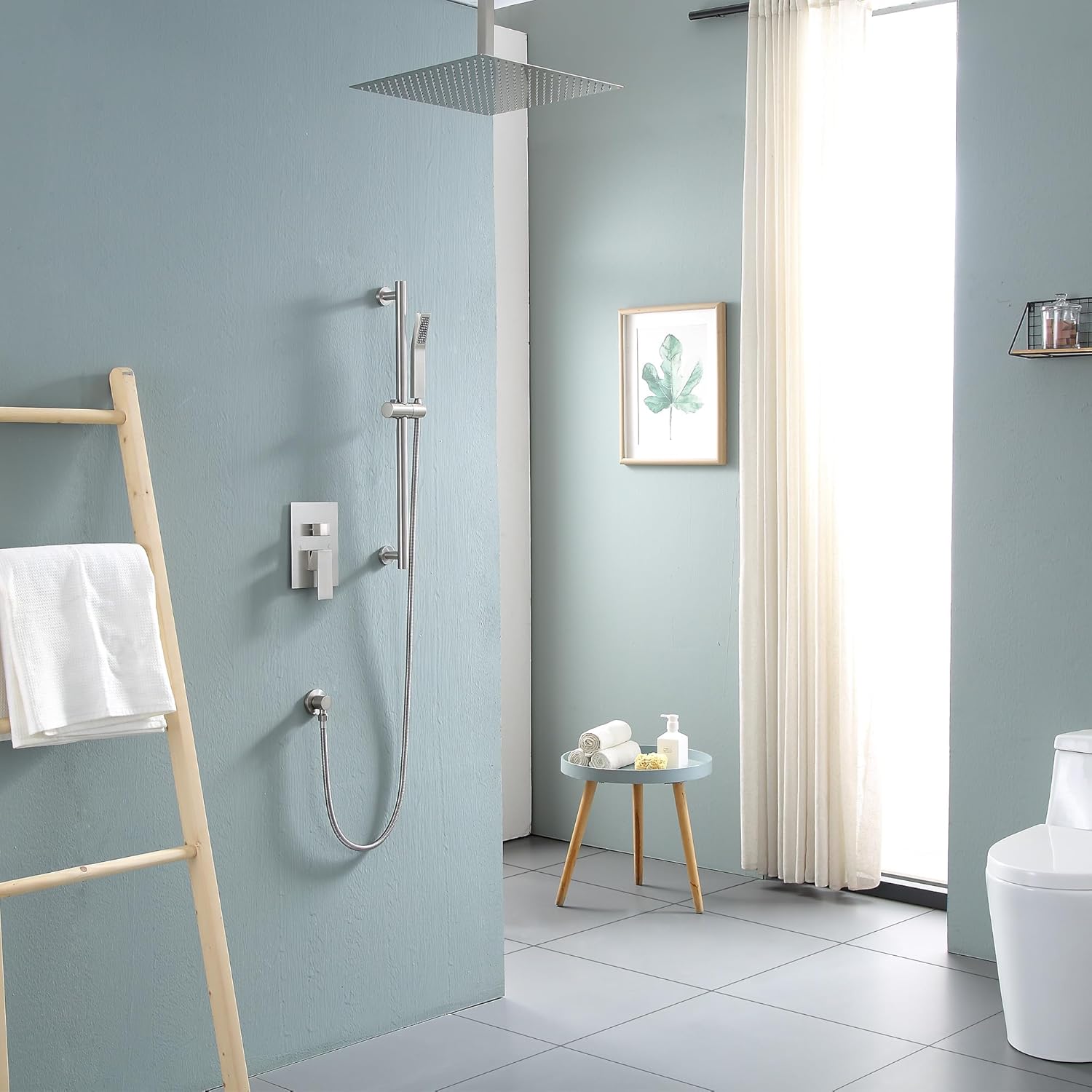 Lordear 16" Stainless steel Square Ceiling Mounted Rain Shower Head with Handheld Shower  from Lordear