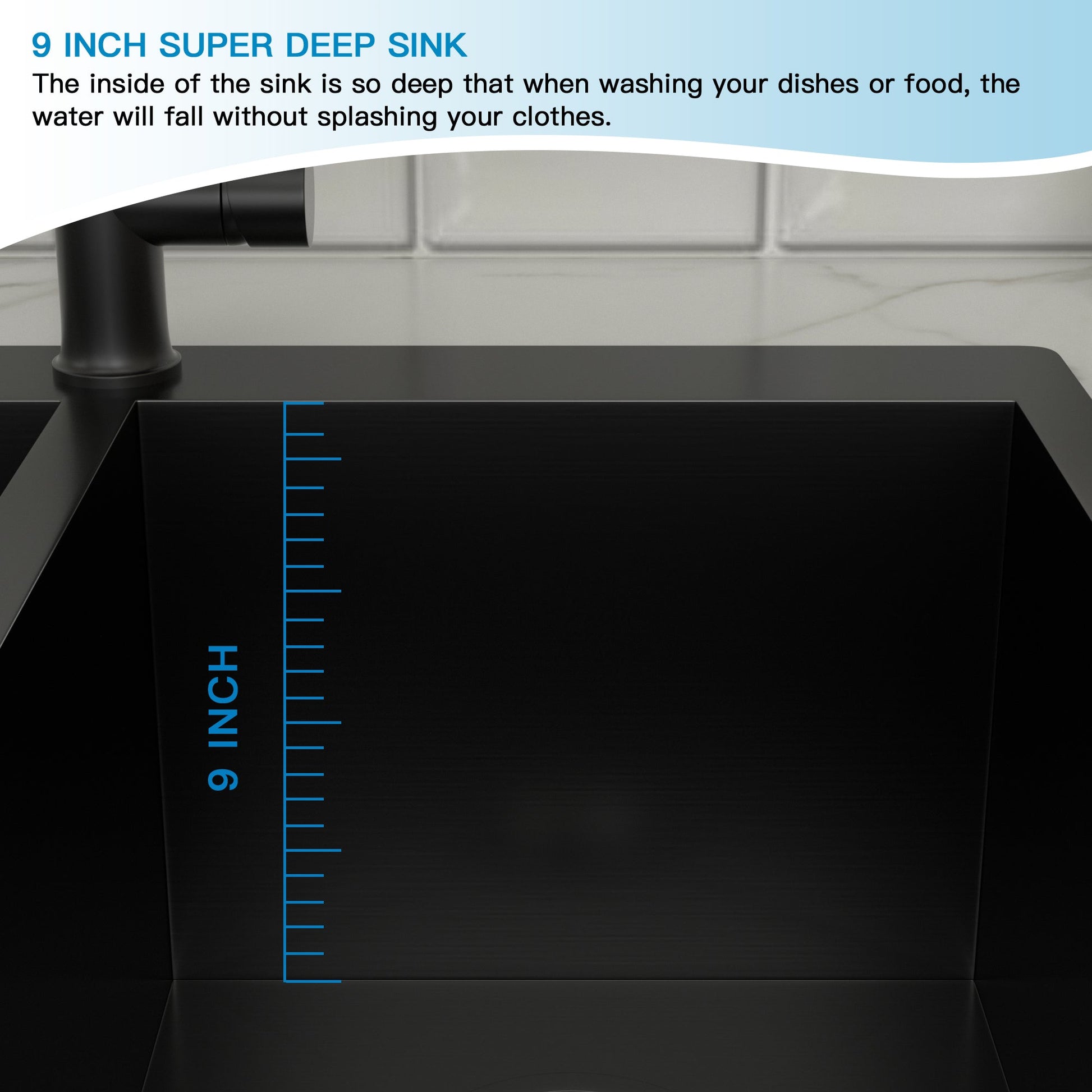 Lordear 33" x 22" Stainless Steel Black 60/40 Double Bowl Drop-In Kitchen Sink  from Lordear